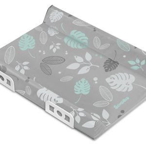 Stiffened Changing Pad with Safety System 70 CM - FLORAL GREY