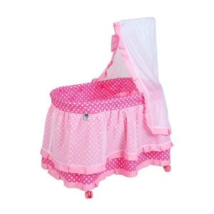 19775 BASKET WITH CANOPY FOR DOLL NIKOLKA LIGHT PINK