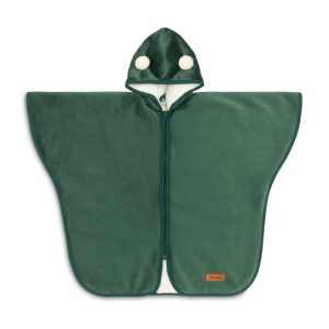 CAR SEAT PONCHO GREEN PLUSH
