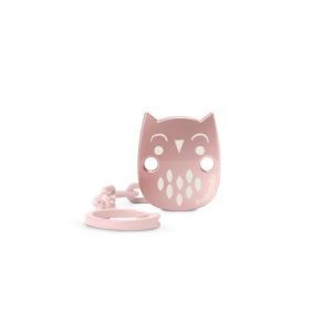 079723 PREMIUM PACIFIER CLIP OWL PINK 307818
