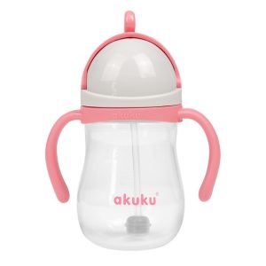 A0676 BOTTLE WITH STRAW WITH WEIGHT PINK