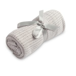 OPENWORK BLANKET MOLI LIGHT GREY