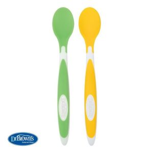 TF011 YELLOW-GREEN FEEDING SPOONS 2-PACK