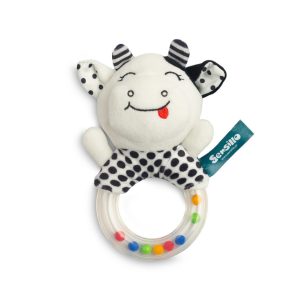 BLACK&WHITE RATTLE COW