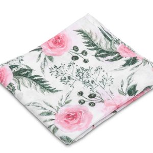 Muslin swaddle blanket – roses