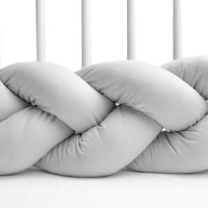 Braided Crib Bumpers 210 cm – smooth grey