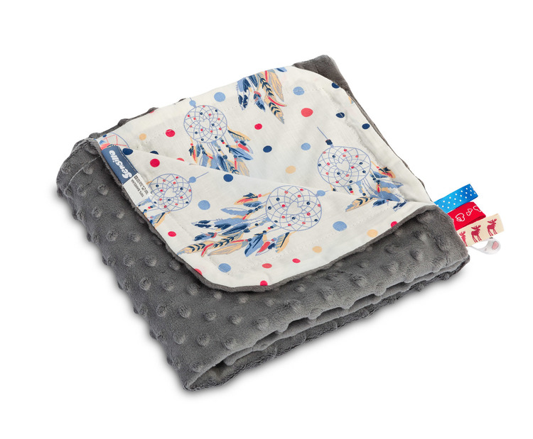 Light Minky Blanket – dream catchers graphite