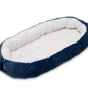 Baby nest Minky – dots navy blue