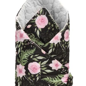 Velvet Baby Nest Cone Wrap – flowers black