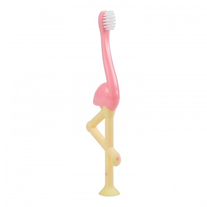 HG058 Toddler Toothbrush, Flamingo, Pink, 1-Pack