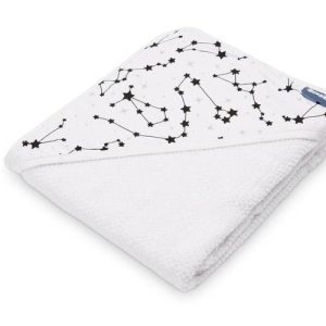 Crepe hooded bath towel – white
