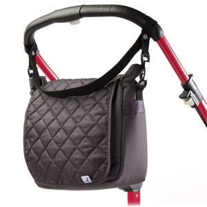 Quilted mama bag for strollers GRAPHITE