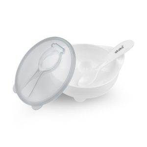 A0424 Bowl with spoon white