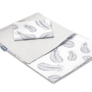 2-pieces 100×135 cm Bed SHEETS – feathers GREY