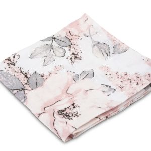 Muslin diaper 70x80 – peonies white