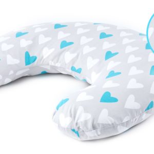 Pillow for Feeding – hearts torquoise