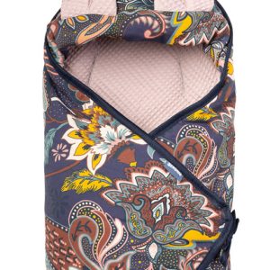 Waffle Carry-cot swaddle blanket – boho dusty rose