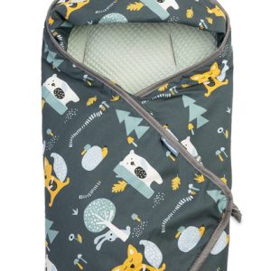 Waffle Carry-cot swaddle blanket – clearing mint