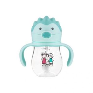 A0033 TRITAN / Non-spill cup 250 ml with weighted straw and dual handle mint