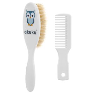 A0307 Brush+comb Natural bristle Owl