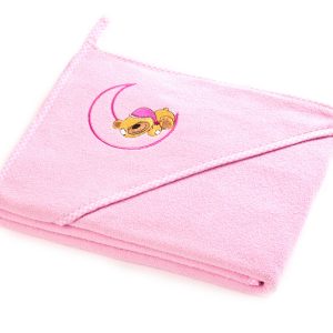 Bear soft bath towel – pink