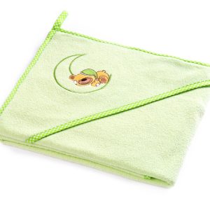 Bear soft bath towel – green