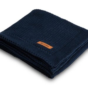Knitted Blanket – navy blue