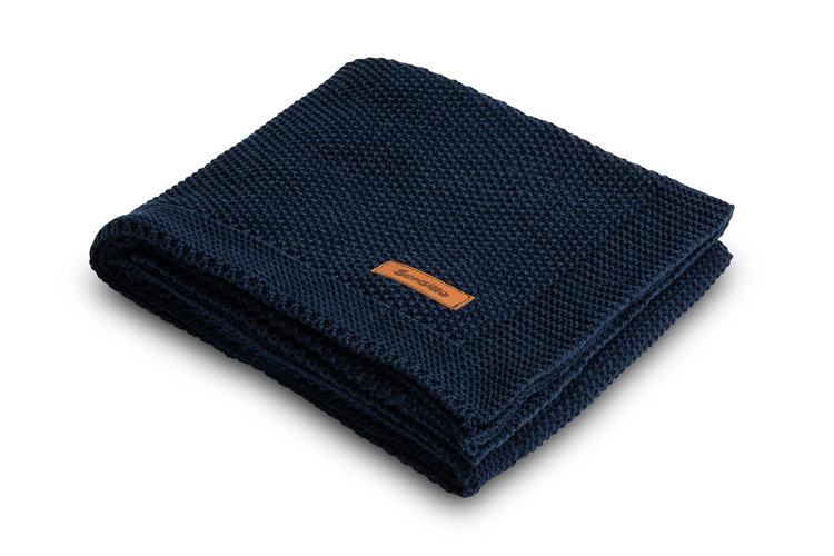 Knitted Blanket – navy blue