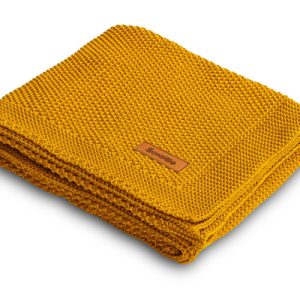 Knitted Blanket – mustard