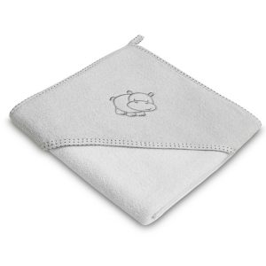 Hippo soft bath towel – grey