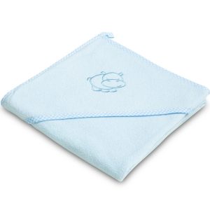 Hippo soft bath towel – blue