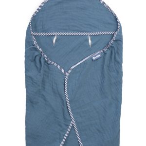 Child seat muslin swaddle blanket for summer – blue