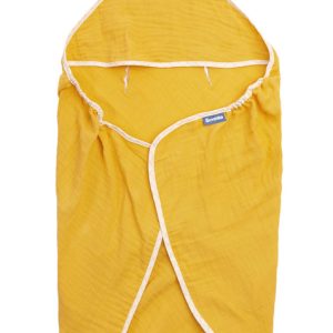 Child seat muslin swaddle blanket for summer – mustard