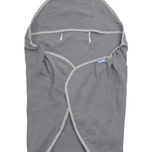 Child seat muslin swaddle blanket for summer – graphite