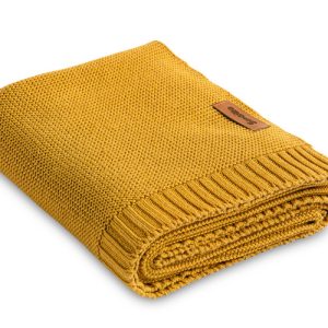 Bamboo and cotton blanket – mustard