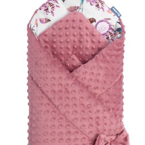 Minky Baby Nest Cone Wrap – birds retro pink