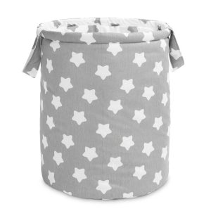 BASKET FOR TOYS - STARS GREY