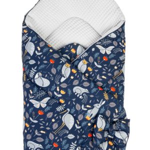 BABY WRAP/BABY BUNTING WAFFLE - ANIMAL LAND GREY
