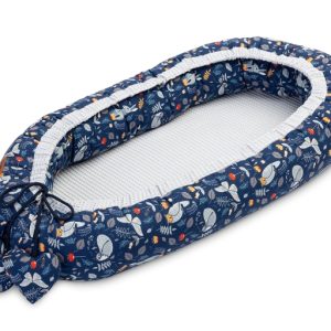 WAFFLE NEST/BABY COCOON - ANIMAL LAND GREY