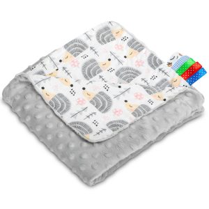 Light Minky Blanket - Hedgehogs grey 75x100