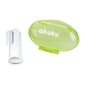 A0264 Silicone toothbrush and gums massager with case green